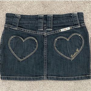 Frankie B Heart Pocket Denim Mini Skirt Size 0